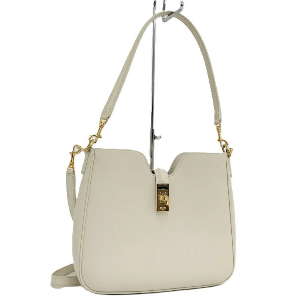 Celine Shoulder Bag Camille Leather White